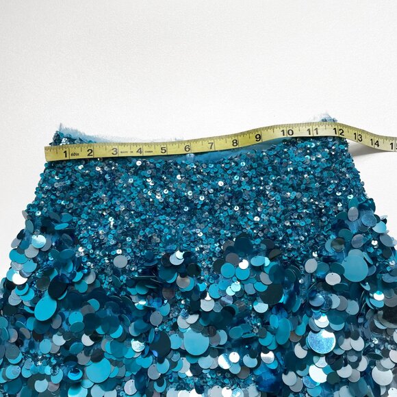 AJE Cherie Sequin Mini Skirt Azure Blue Size AU 4 IS 0 NEW NWT - Picture 9 of 12